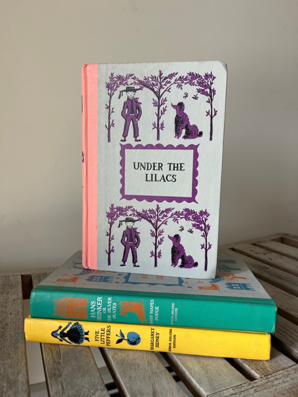 Vintage Under the Lilacs Junior Deluxe Edition Pink Spine Illustrated Book Decor
